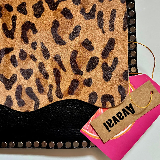 Leather Bag 🐾 Leopardo su nero