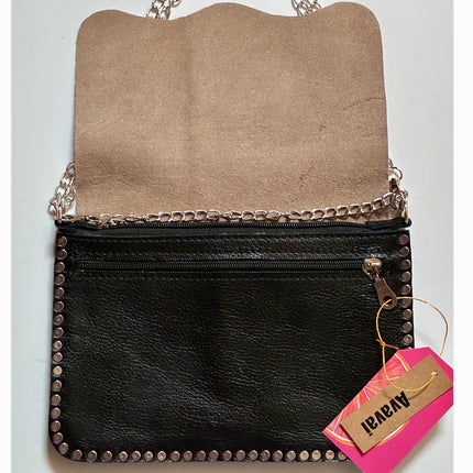 Leather Bag 🐾 Leopardo su nero