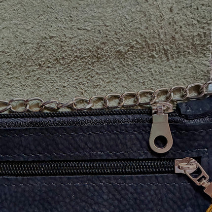 Borsa in vera pelle con stampa Animalier  🐾 Leopardo rosa su nero