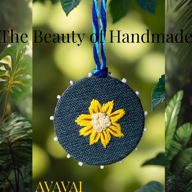 Blue Denim 🌻 Collana Ricamata a Mano 🌻