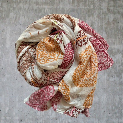 Sciarpa/ Beach Sarong Cotone ★ Orange Mandala