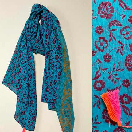 Sciarpa/ Beach Sarong Cotone ★ Bagru2