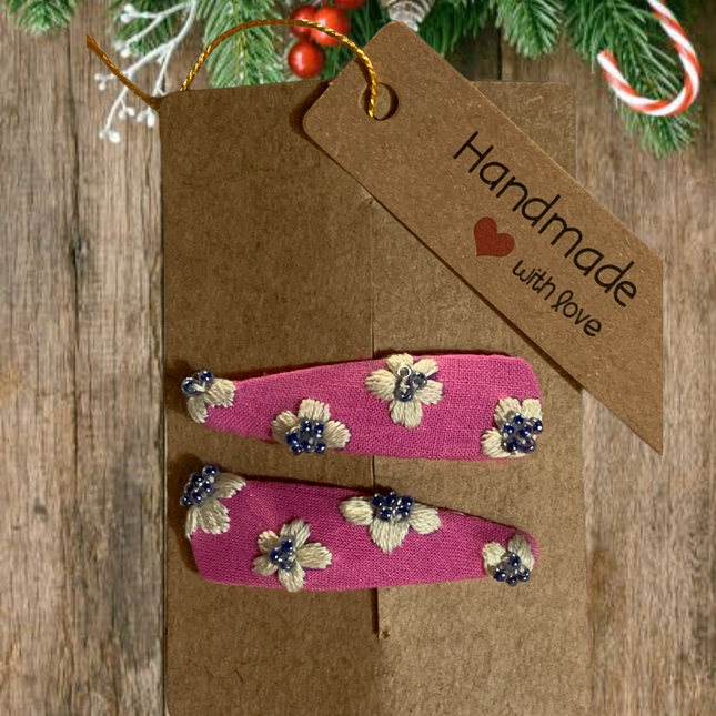 Hair Clips ❀ Daisy ❀ Fermagli Ricamati a mano