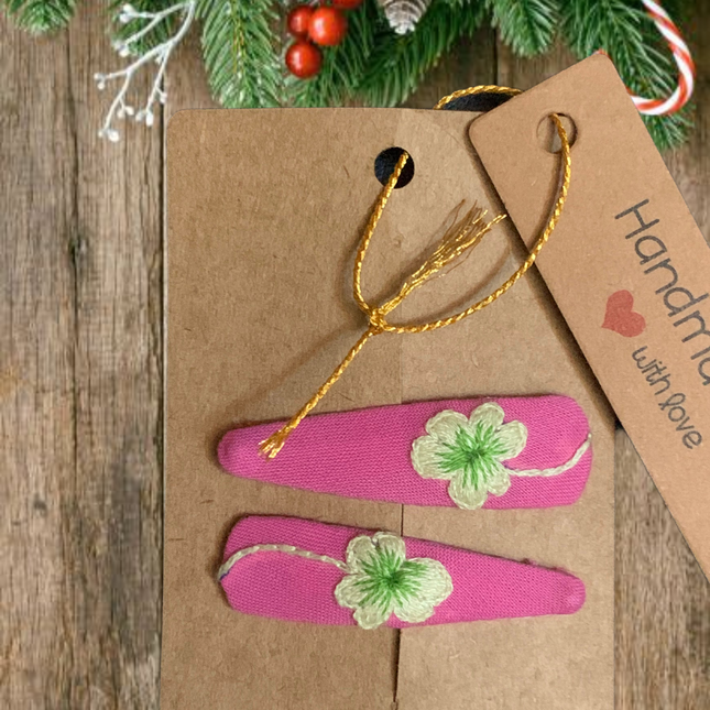 Hair Clips ❀ Camelia  ❀ Fermagli Ricamati a mano