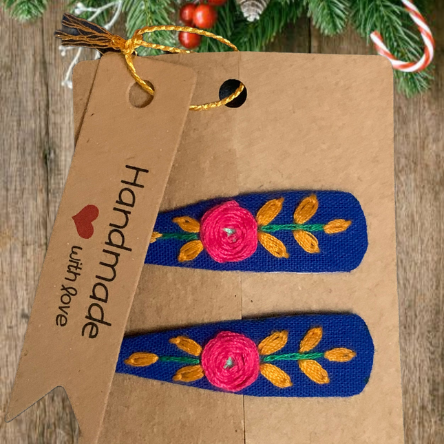 Hair Clips ❀ Texas ❀ Fermagli Ricamati a mano