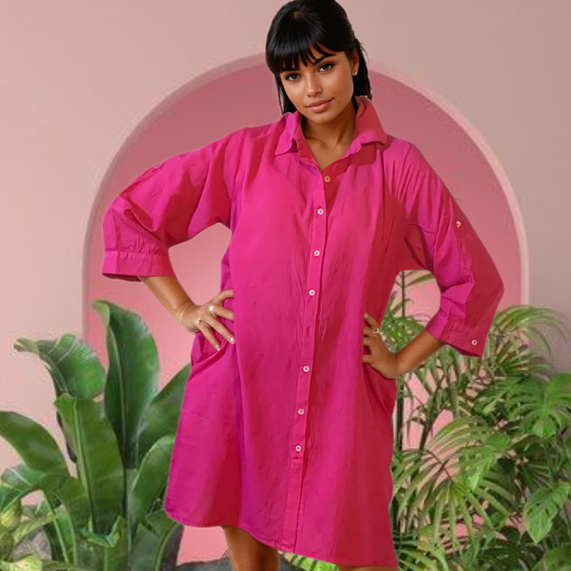 Zaraha Camicia con Tasche ✨ Fuchsia Obsession