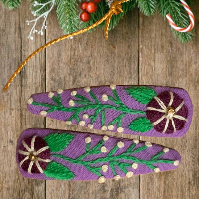 Hair Clips ❀ Candy ❀ Fermagli Ricamati a mano