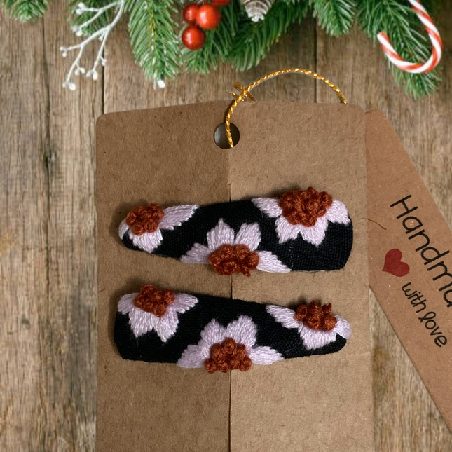 Hair Clips ❀ Maja ❀ Fermagli Ricamati a mano