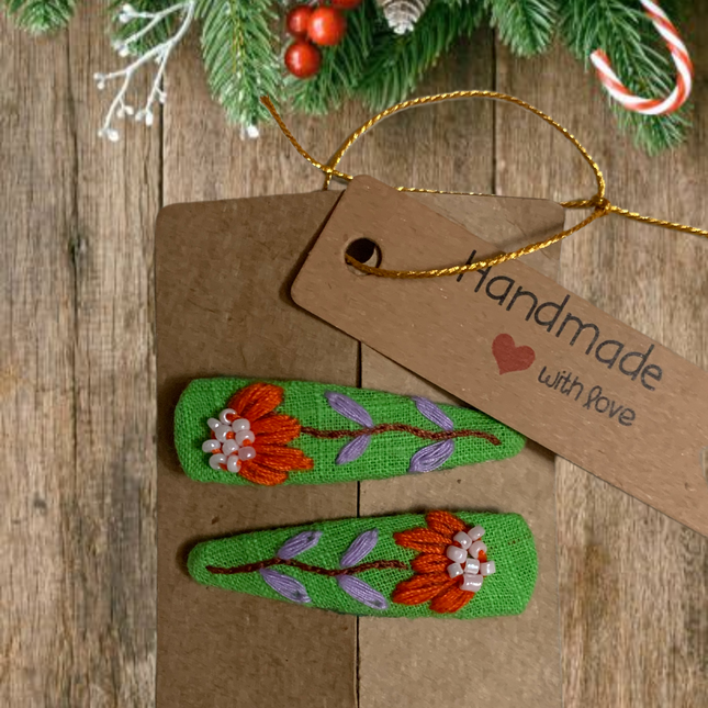 Hair Clips ❀ Elfa ❀ Fermagli Ricamati a mano