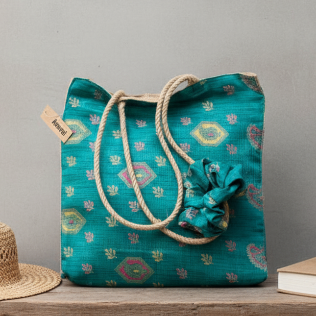 The Silkie Shopper Bag + Scrunchie ★ Esmeralda