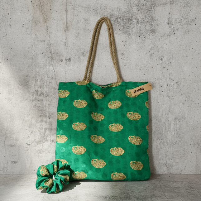 The Silky Shopper Bag + Scrunchie ★ Jade