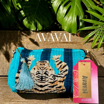 Roary Pouch 🐾 Tigers & Stripes Blue