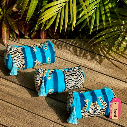 Roary Pouch 🐾 Tigers & Stripes Blue
