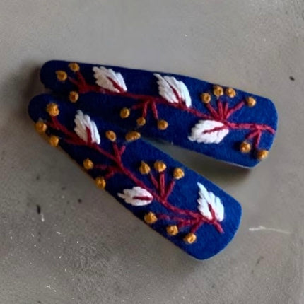 Hair Clips ❀Feathers ❀ Fermagli Ricamati a mano