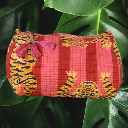 Roary Pouches 🐾 Tigers on Rosa Antico