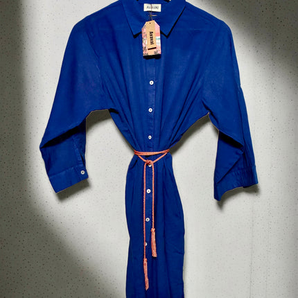 Camicia Mare & Città con cintura in cordoncino + nappine ★ Navy Blue